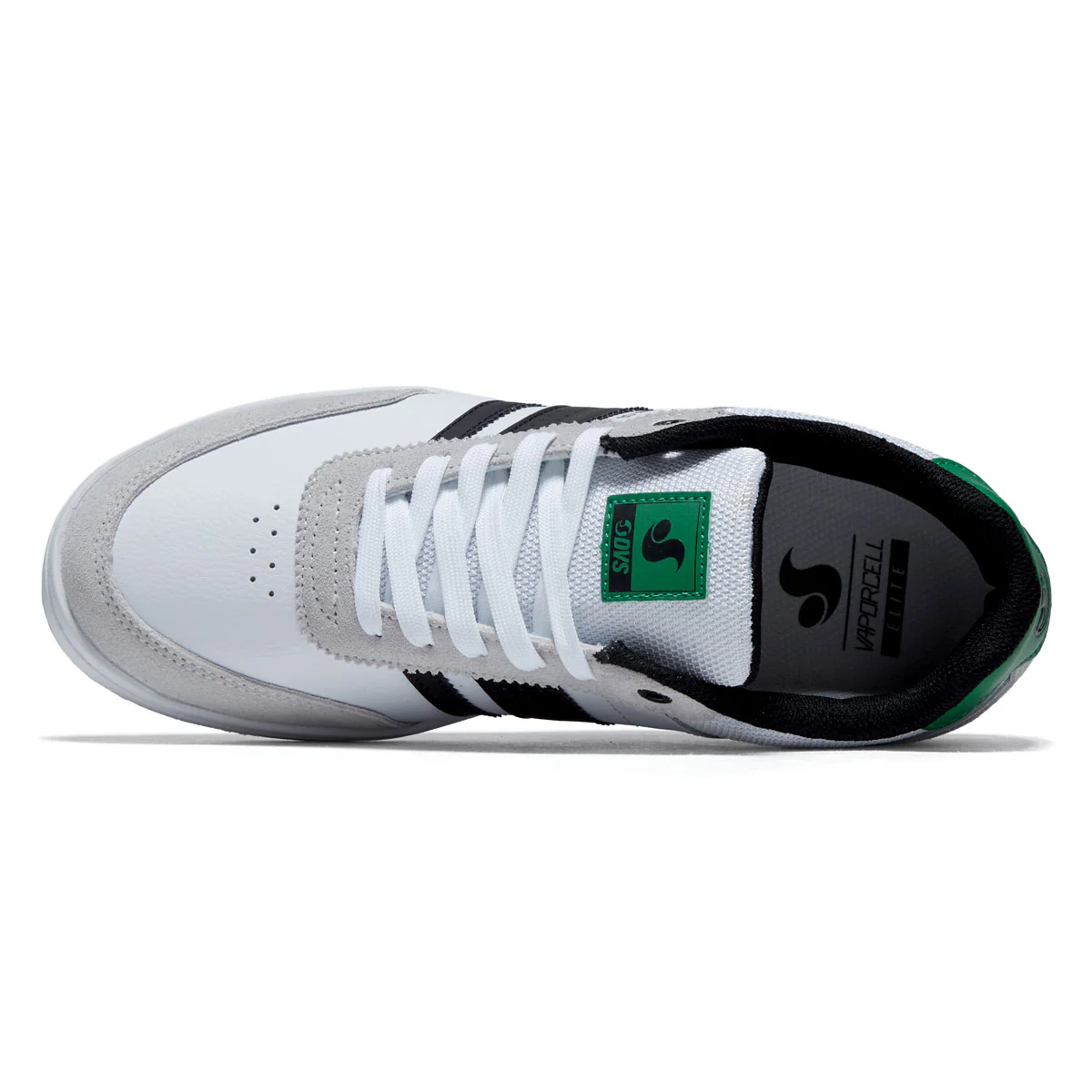 DVS Milan ST Shoes - White/Black/Green Suede - Image 3