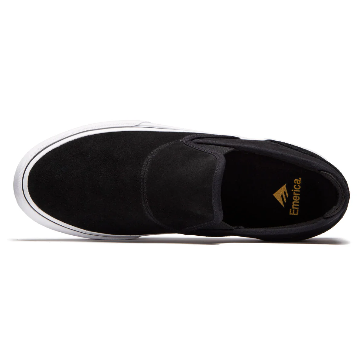 Emerica Wino G6 Slip-On Shoes - Black/White/Gold - Image 3