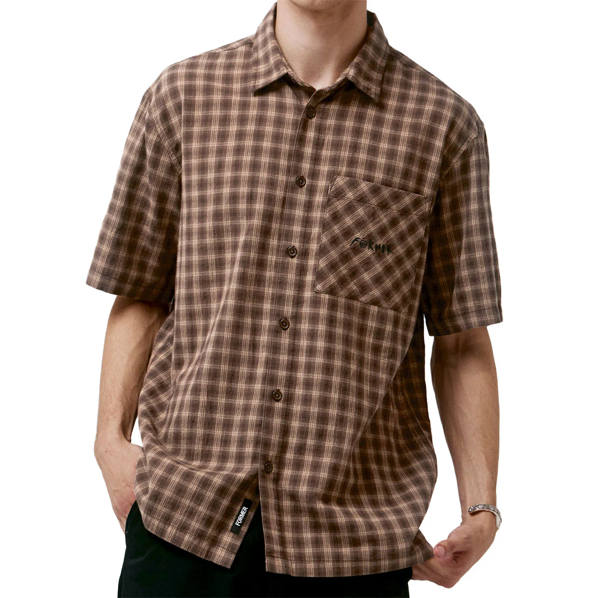 Former Manners Check Shirt - Bark - Image 3