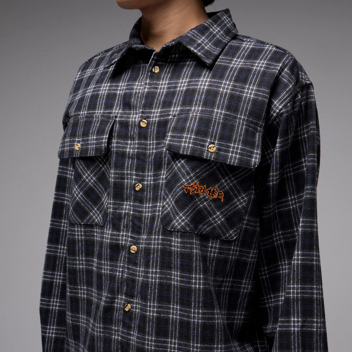 Former Vivian Flannel Long Sleeve Shirt - Black - Image 3