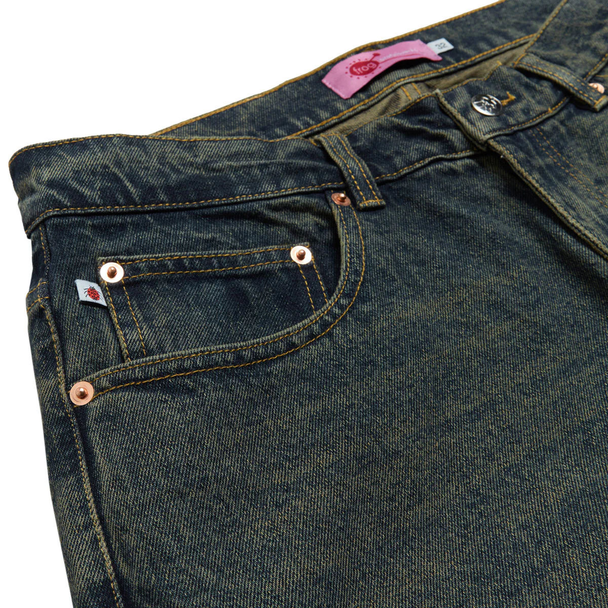 Frog Five Pocket Denim Jeans - Green Wash - Image 3