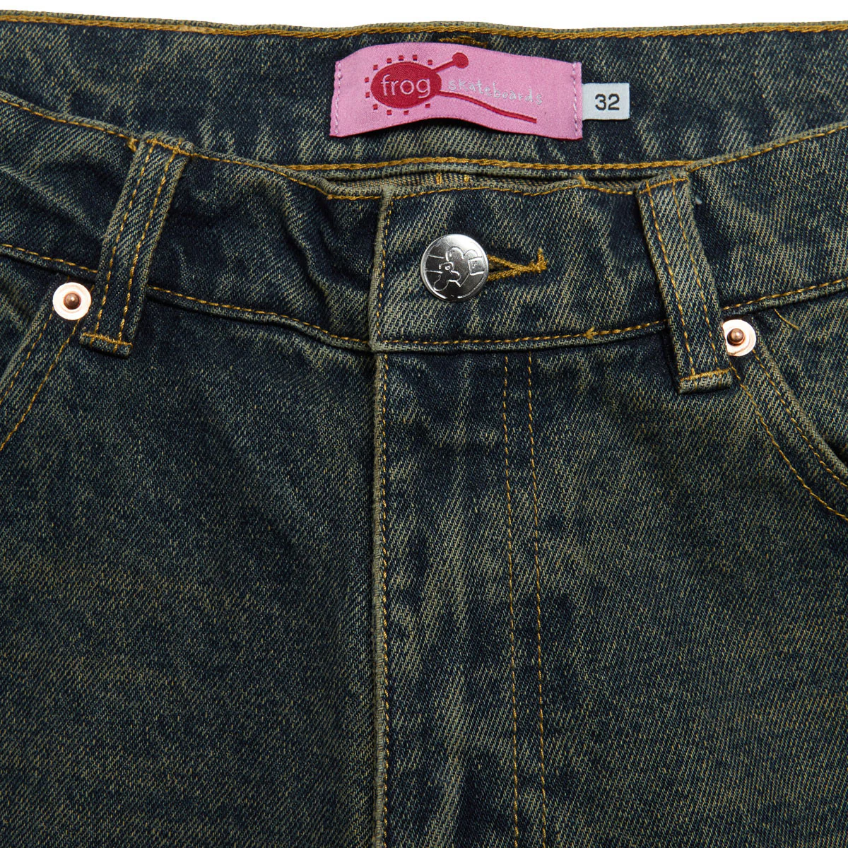 Frog Five Pocket Denim Jeans - Green Wash - Image 5