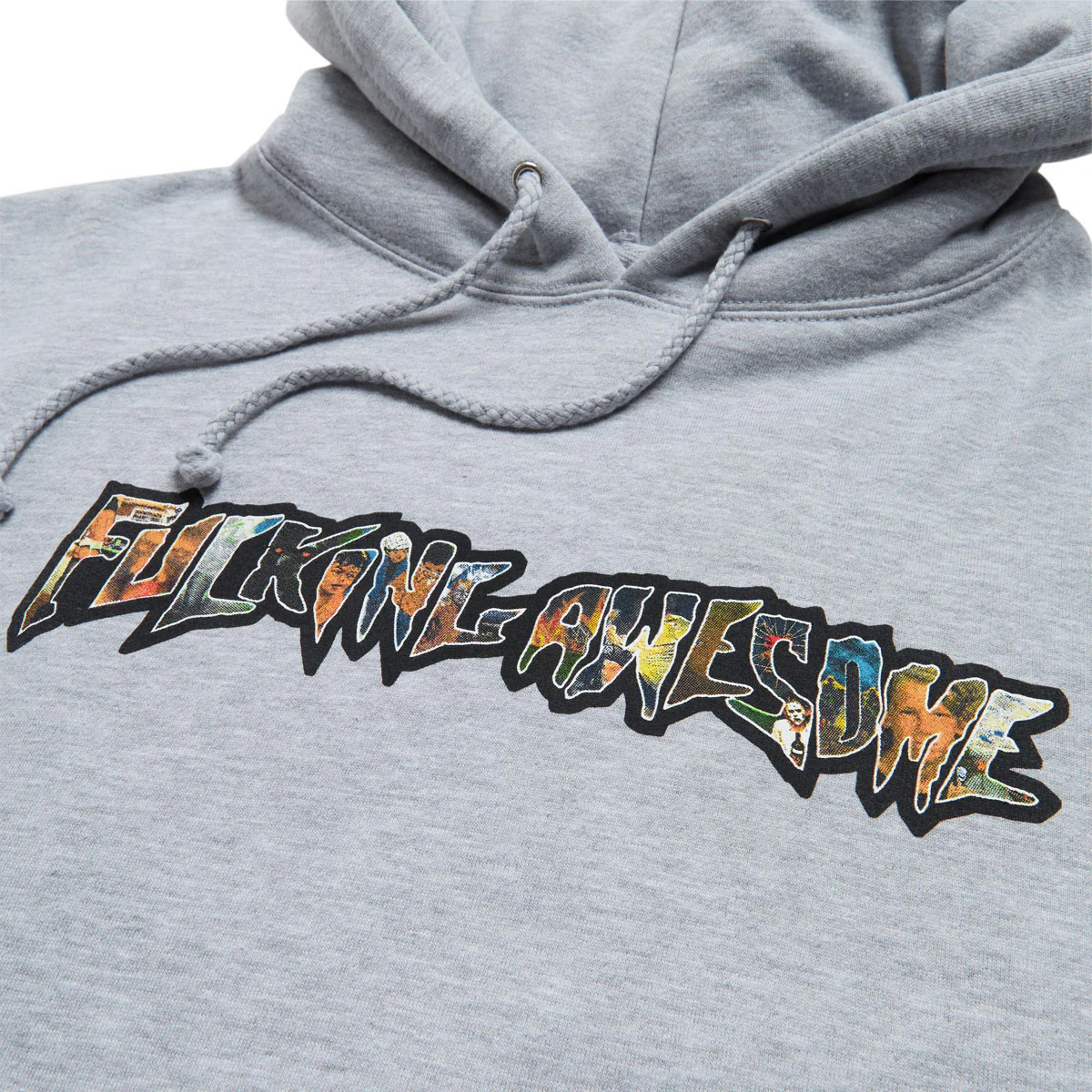Fucking Awesome Dill Collage Logo Hoodie - Grey Heather - Image 2