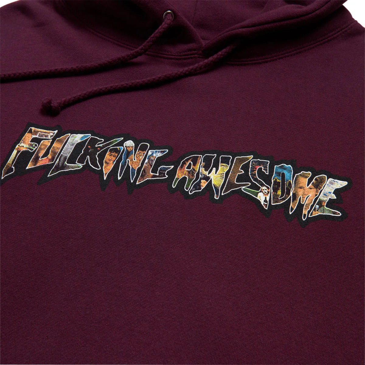 Fucking Awesome Dill Collage Logo Hoodie - Maroon - Image 2