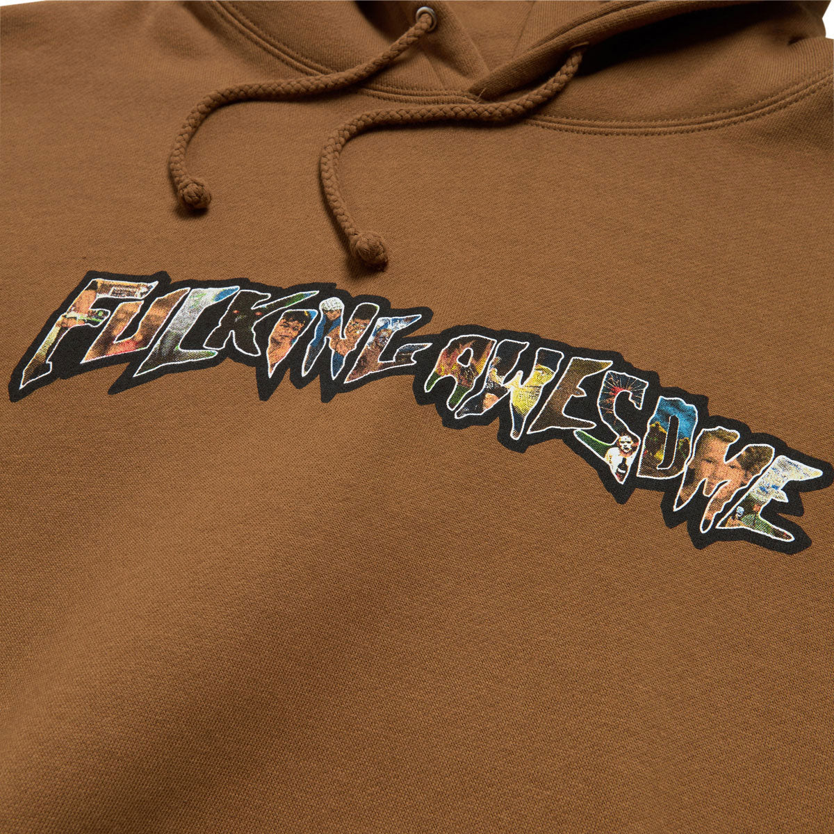 Fucking Awesome Dill Collage Logo Hoodie - Saddle - Image 2