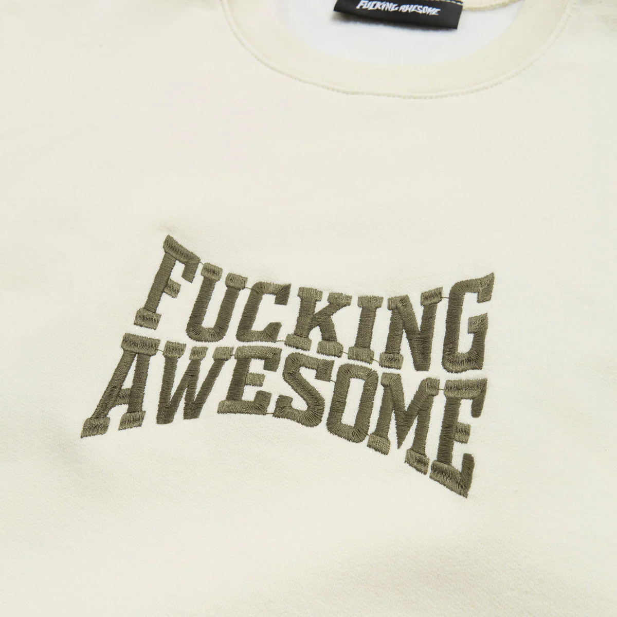 Fucking Awesome Knockout Tonal Embroidered Sweatshirt - Natural - Image 2