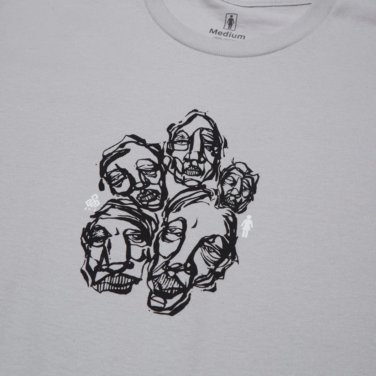 Girl Faces T-Shirt - Silver - Image 2