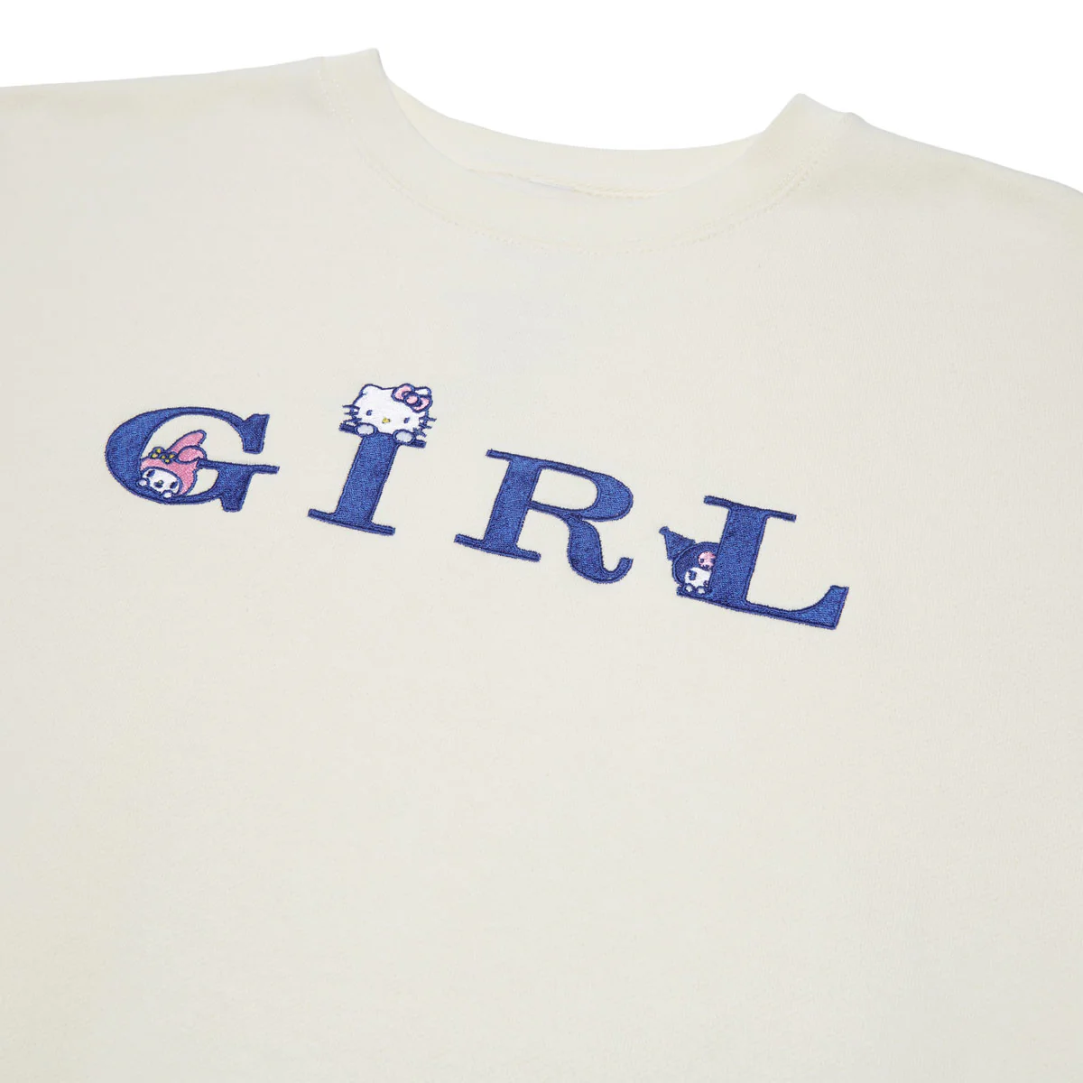 Girl x Hello Kitty Rainbow Serif Kitty Sweatshirt - Cream - Image 2