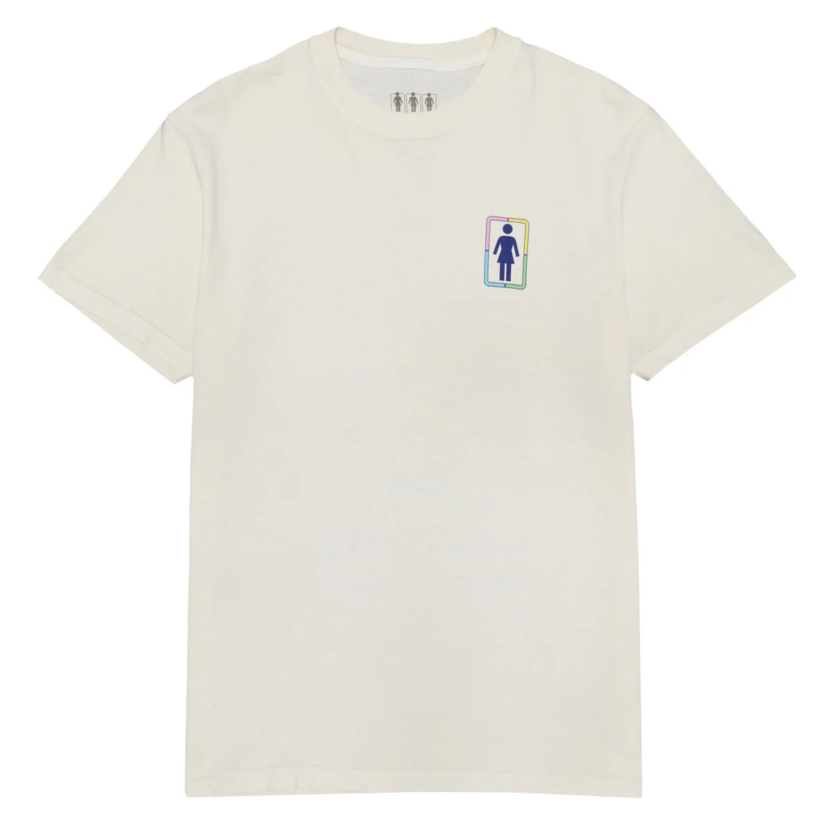 Girl x Hello Kitty Rainbow Stacked T-Shirt - Cream - Image 2