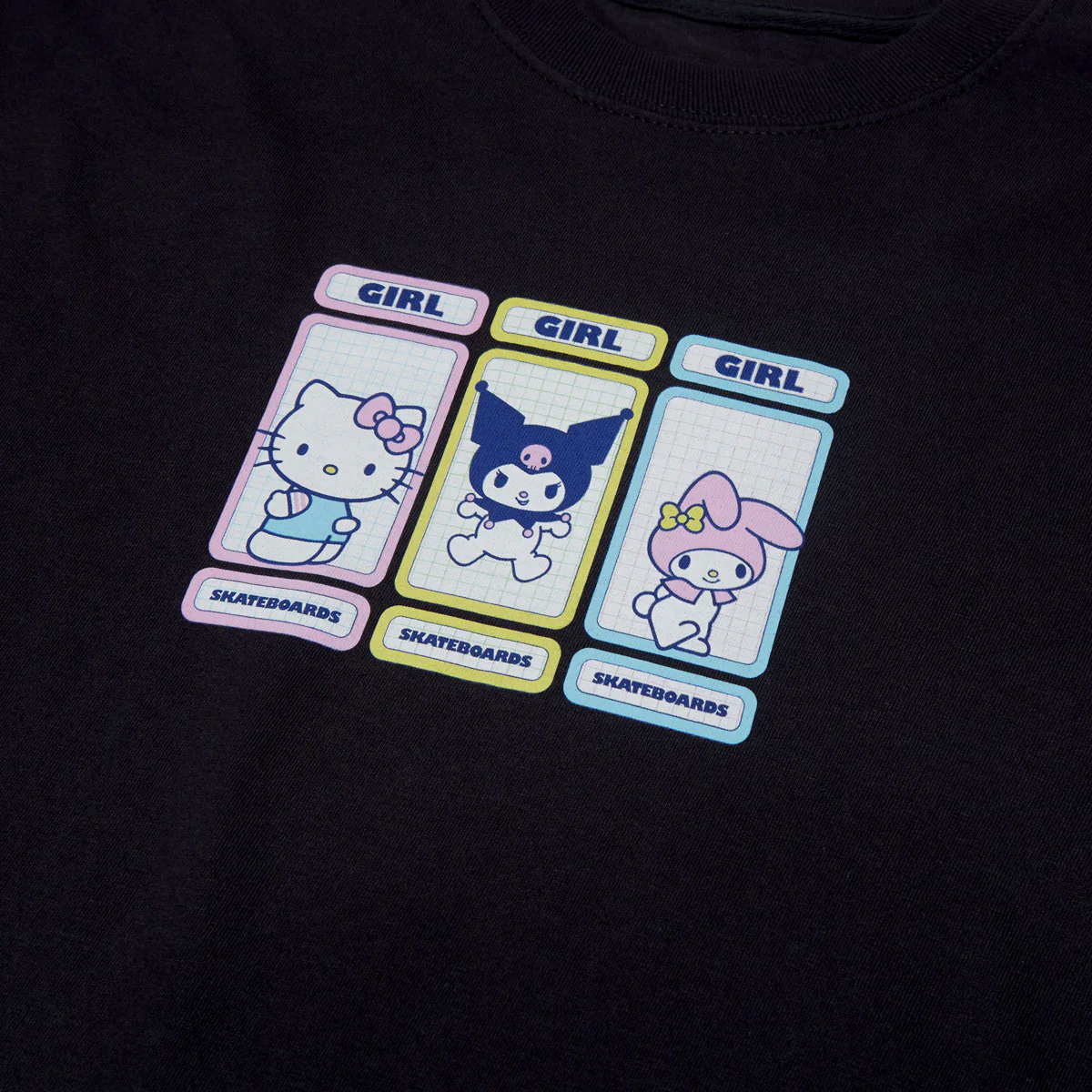 Girl x Hello Kitty Rainbow Triple OG T-Shirt - Black - Image 2