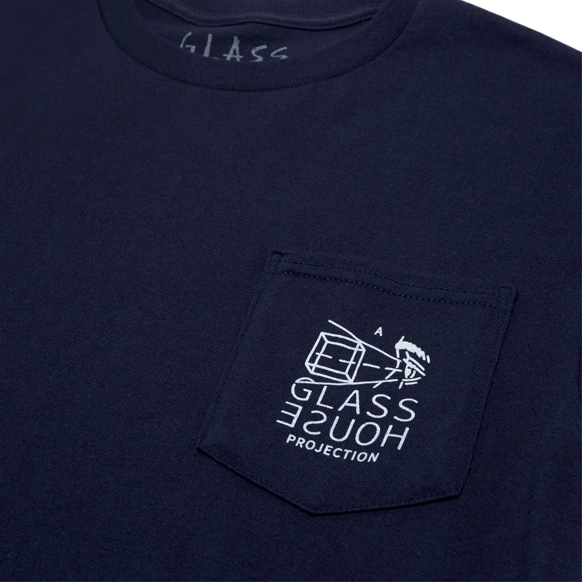 Glass House Projection Pocket T-Shirt - Navy - Image 2