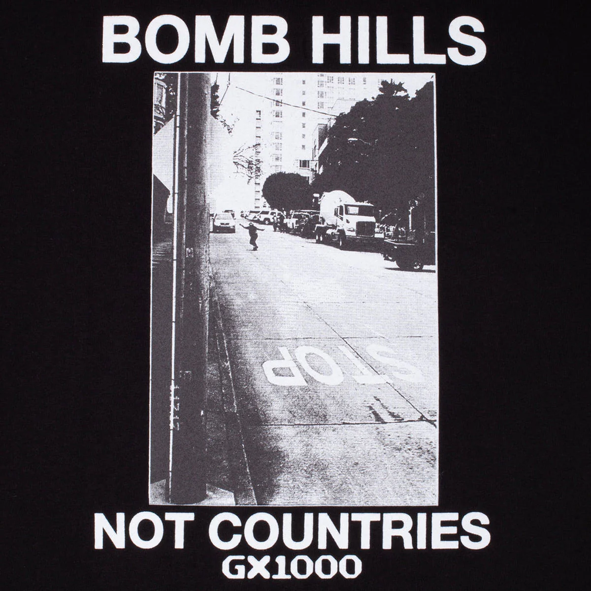GX1000 Bomb Hills T-Shirt - Black/White Font - Image 2