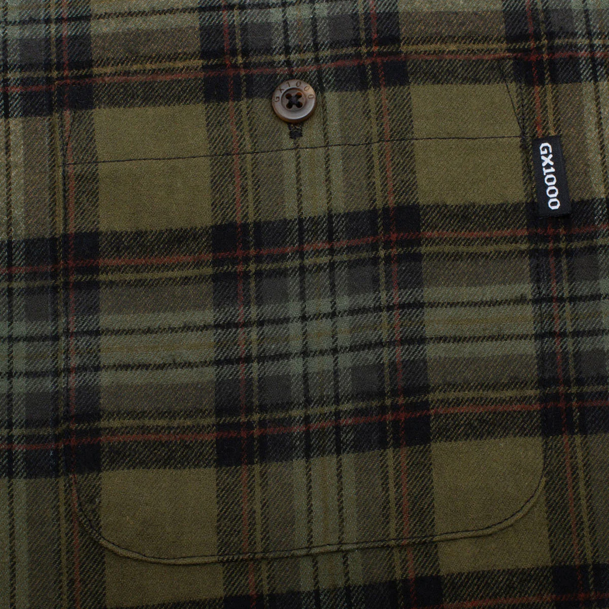 GX1000 Long Sleeve Button Down Flannel Shirt - Green - Image 4