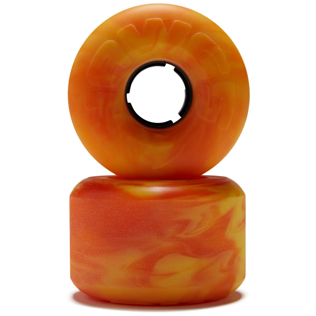 Hawgs EZ 83a Stone Ground Super Sliders Longboard Wheels - Orange/Yellow - 63mm - Image 2