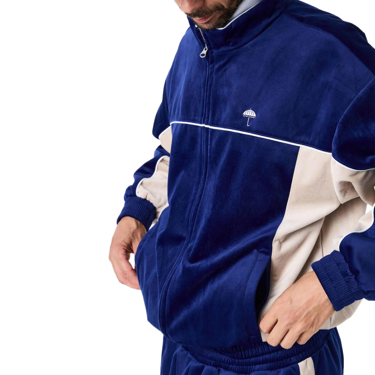 Helas Donny Tracksuit Jacket - Navy/Beige - Image 2