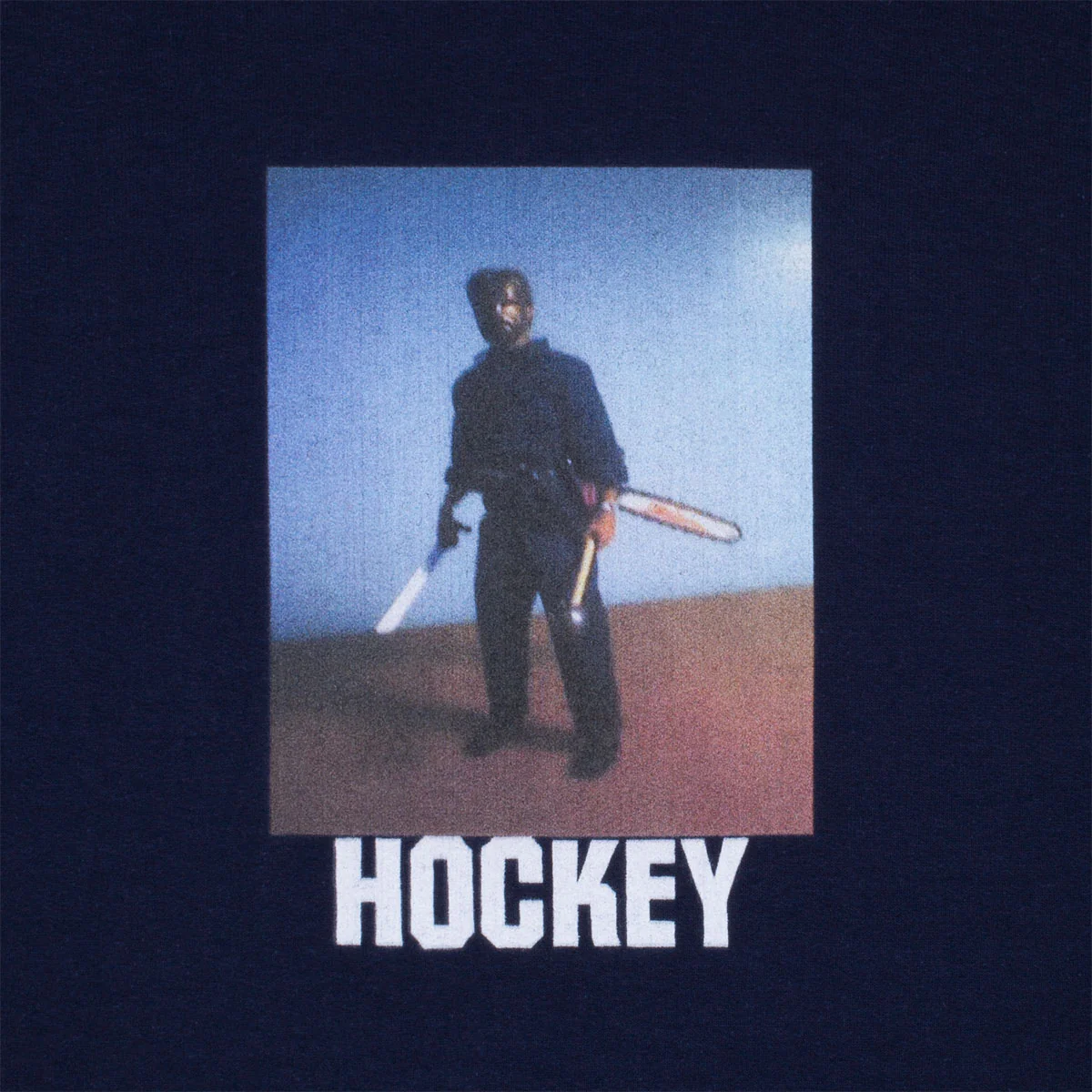 Hockey Weapon Man Hoodie - Navy - Image 2