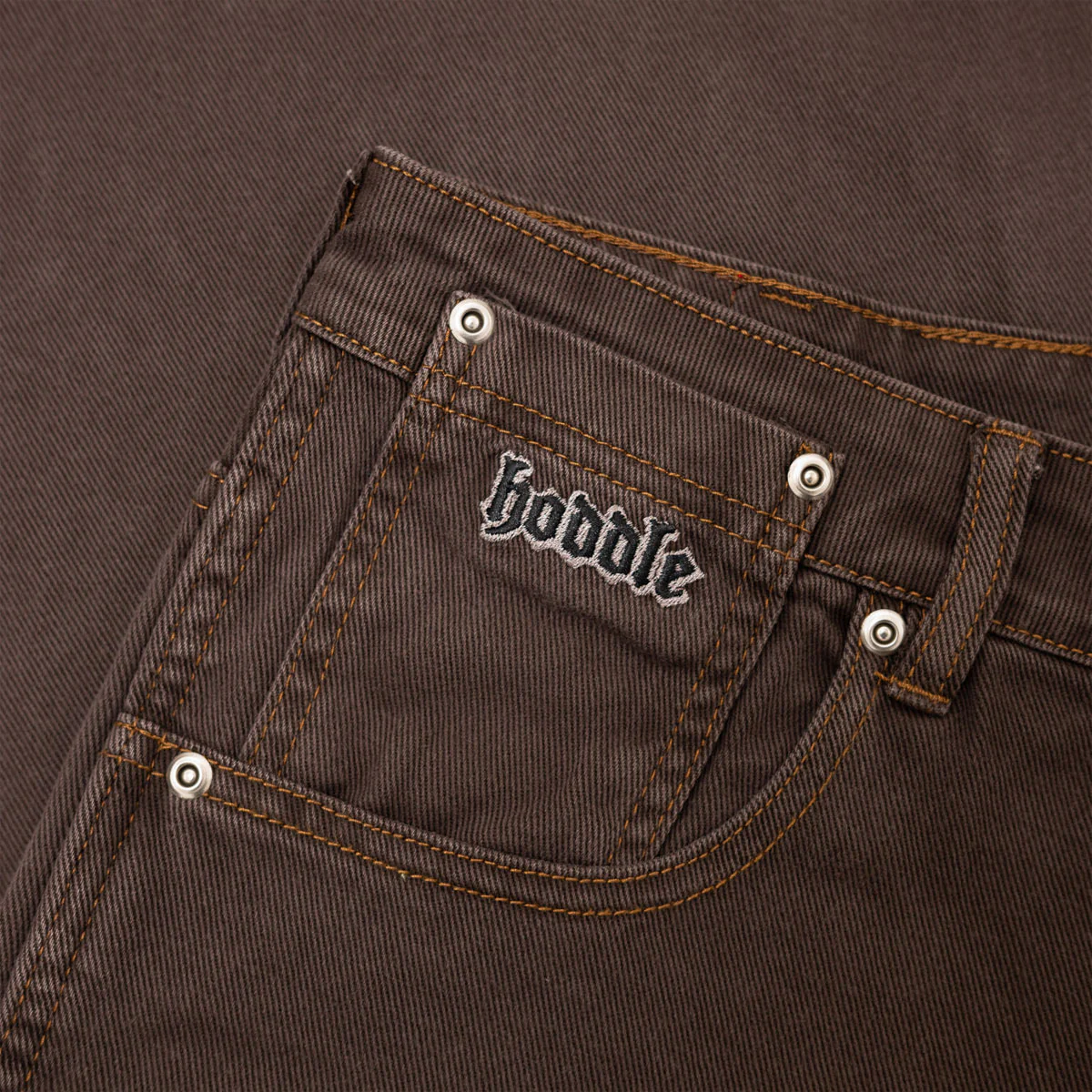 Hoddle Ranger Jeans - Brown Contrast Stitch - Image 3