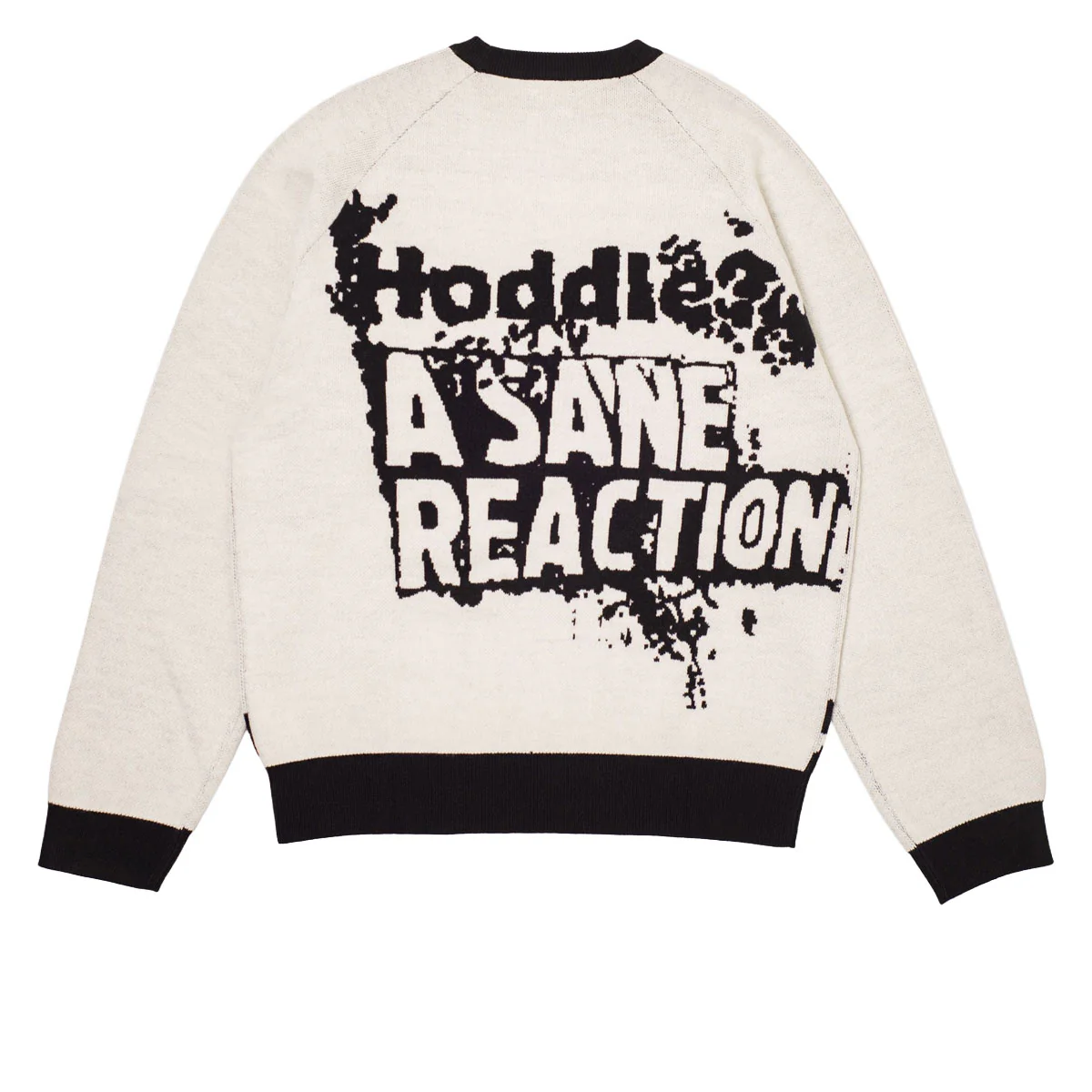 Hoddle Sane Reaction Knit Sweater - White/Black - Image 2