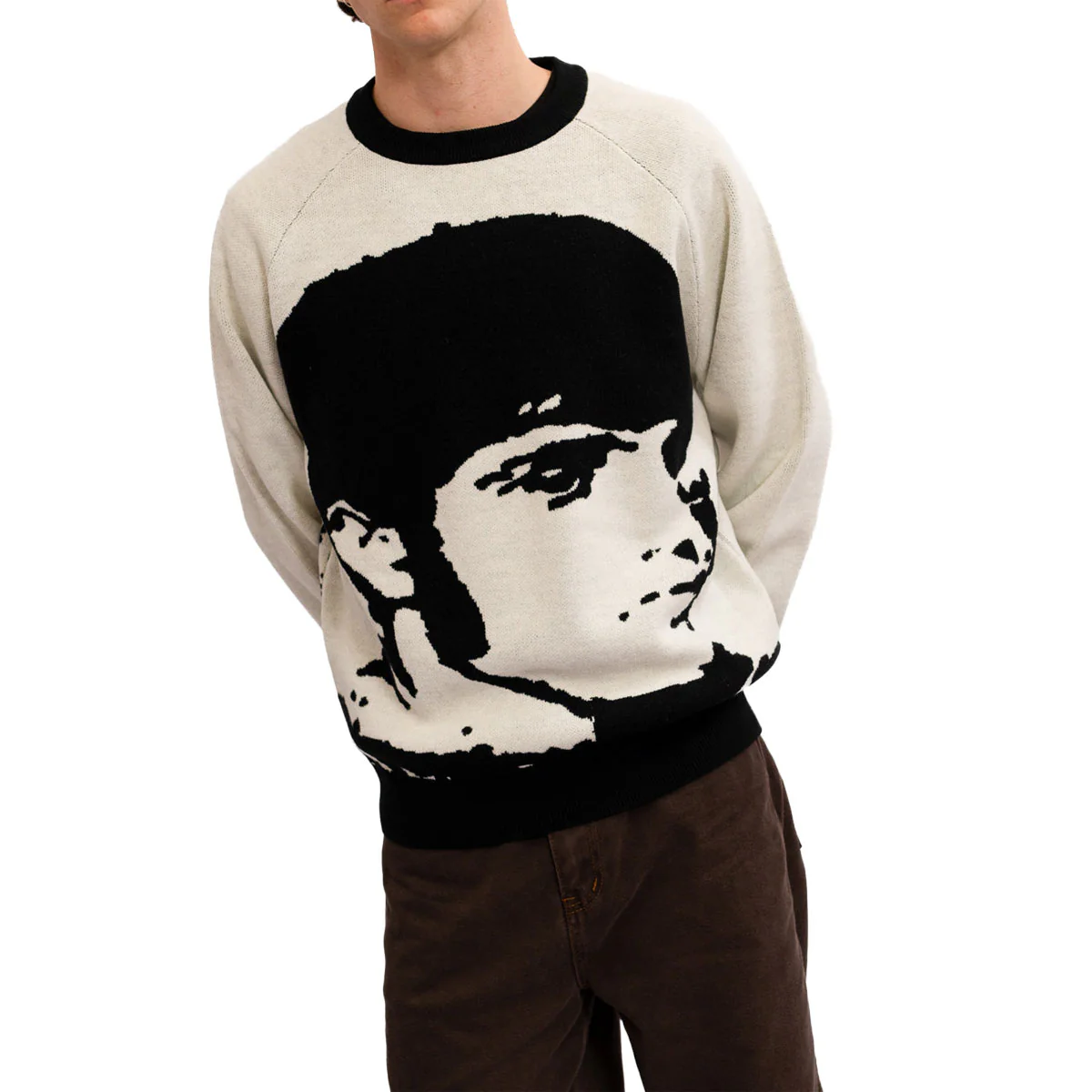Hoddle Sane Reaction Knit Sweater - White/Black - Image 3