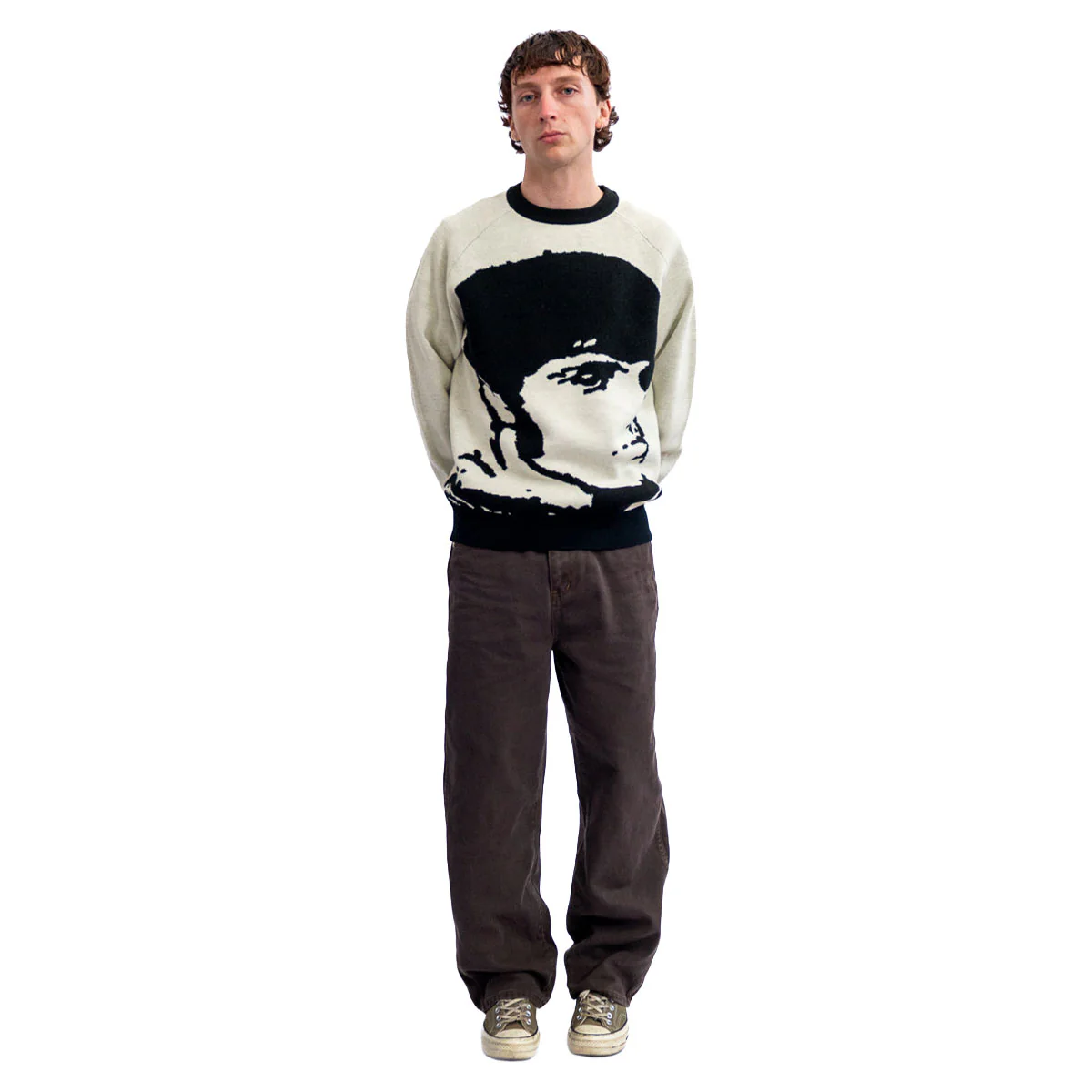 Hoddle Sane Reaction Knit Sweater - White/Black - Image 5