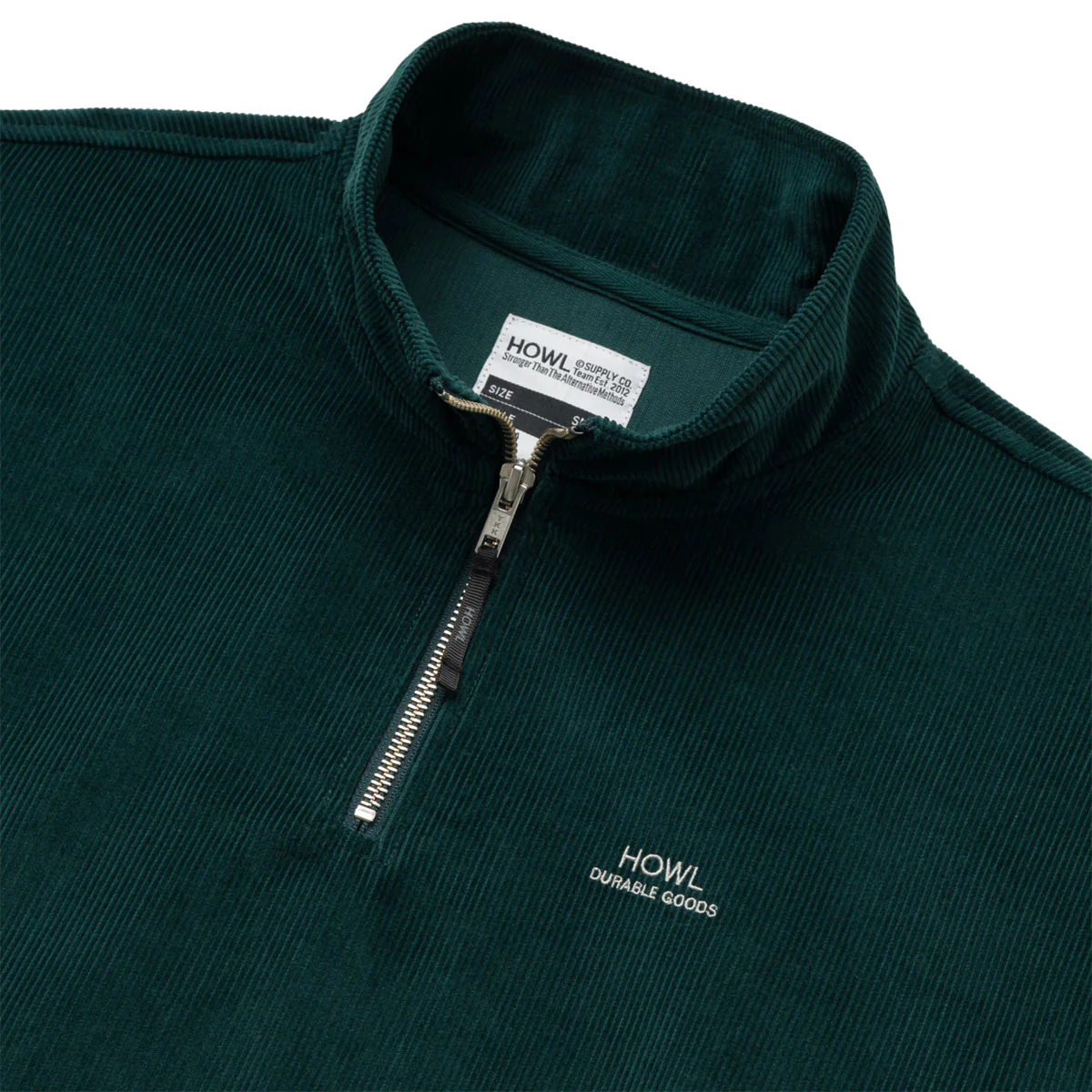 Howl Corduroy Half Zip Jacket - Green - Image 2