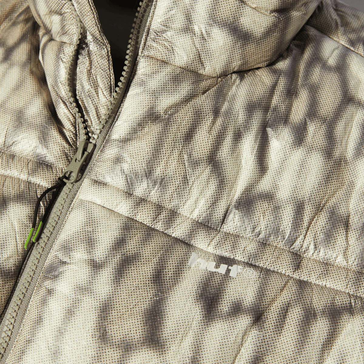 HUF 89 Warped Camo Tyvek Puffer Jacket - Muted Camo - Image 3