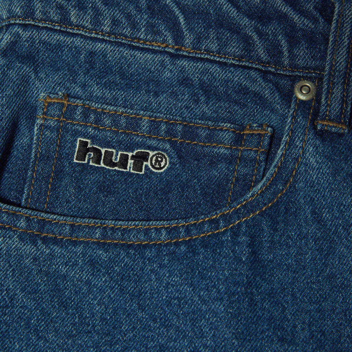 HUF Basic Ass Jeans - Stone Wash Indigo - Image 3