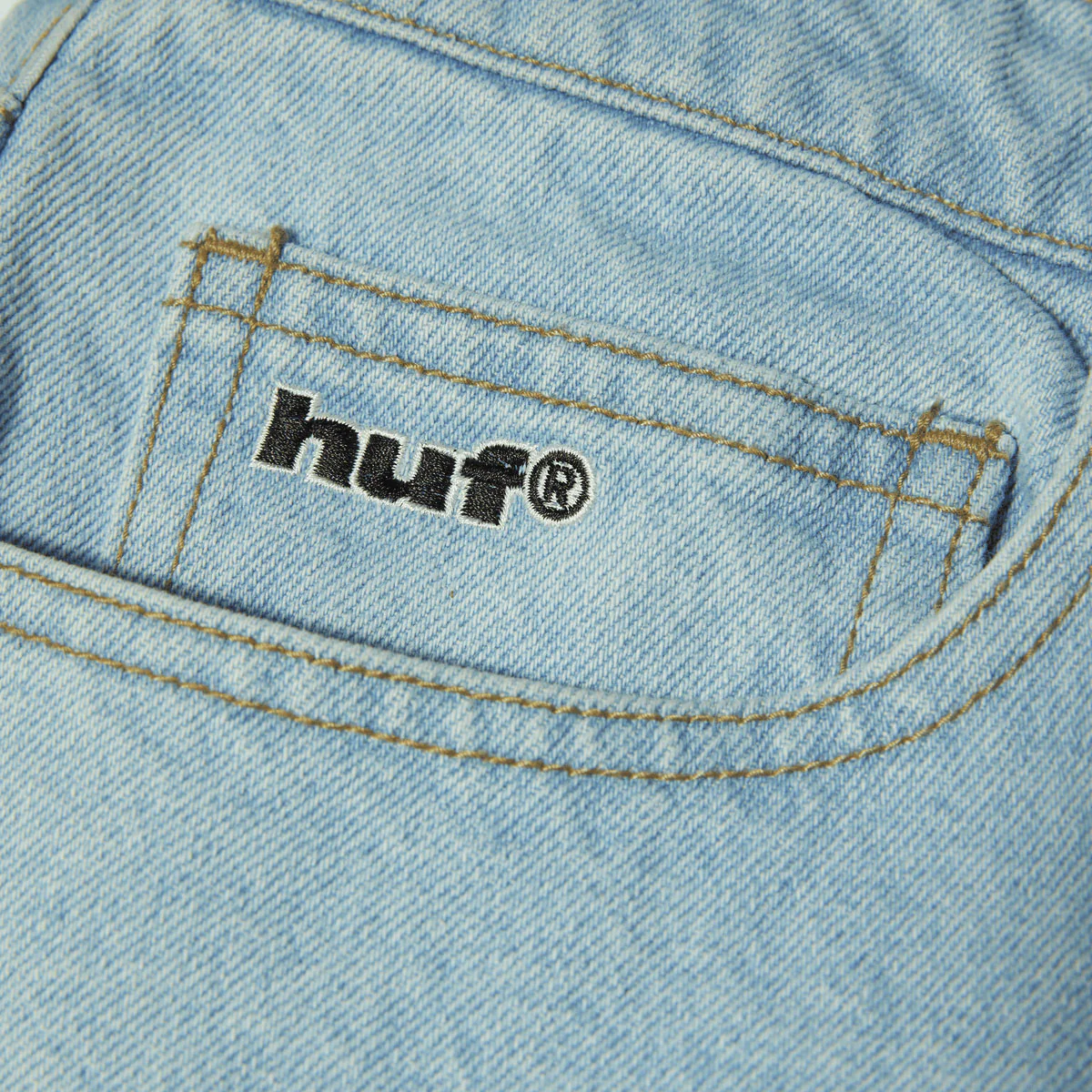 HUF Basic Ass Jeans - Washed Light Blue - Image 5