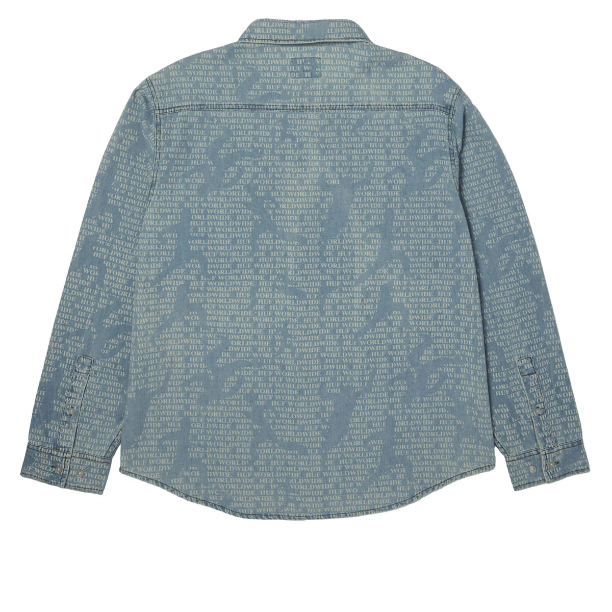 HUF Ceremony Long Sleeve Denim Shirt - Indigo - Image 3