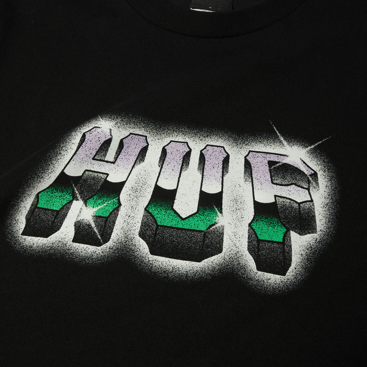HUF Chrome Grit T-Shirt - Black - Image 2