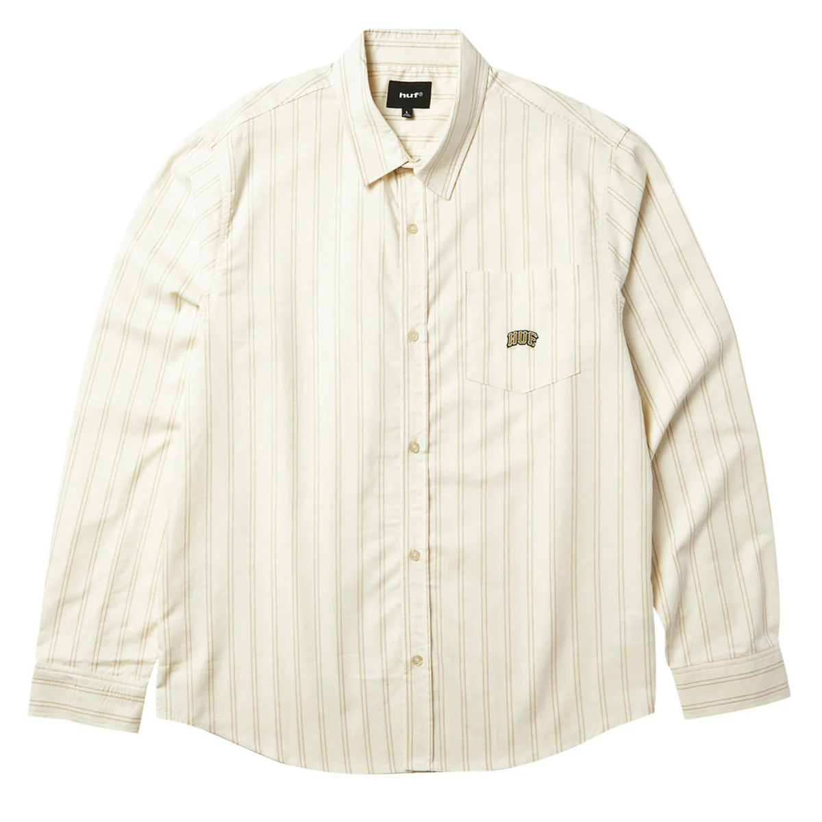 HUF Classic Arch Long Sleeve Oxford Shirt - Bleach - Image 2