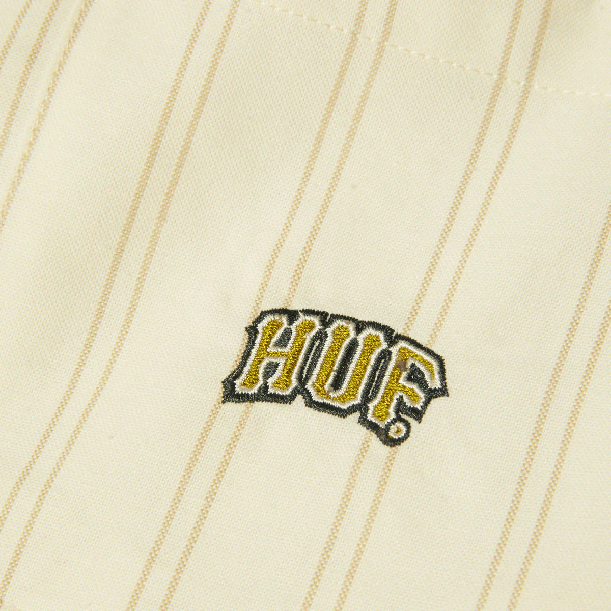 HUF Classic Arch Long Sleeve Oxford Shirt - Bleach - Image 4