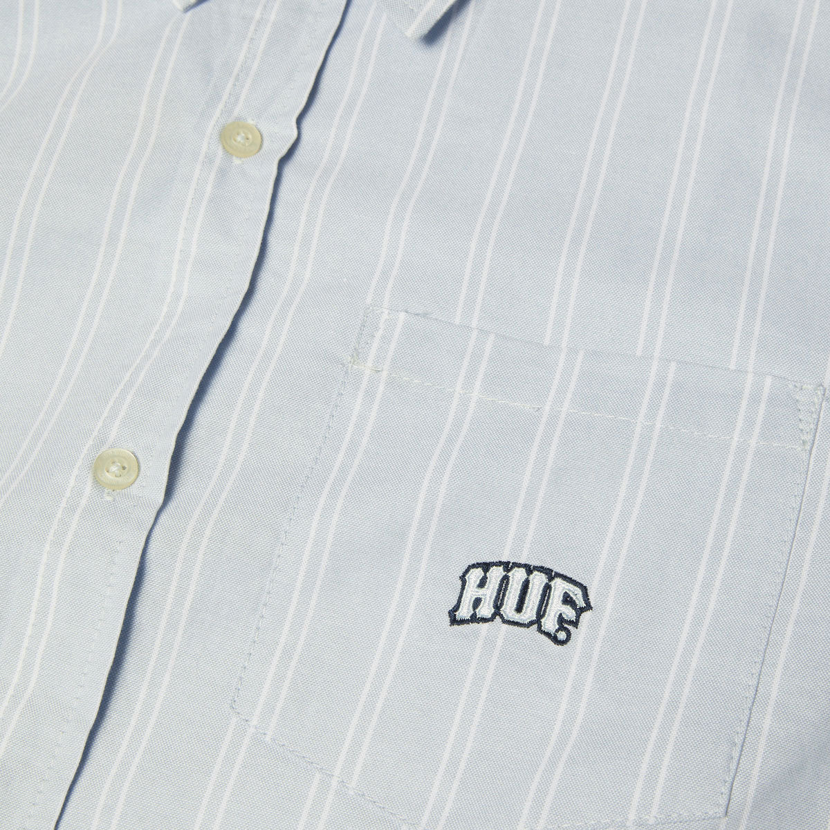 HUF Classic Arch Long Sleeve Oxford Shirt - Light Blue - Image 3