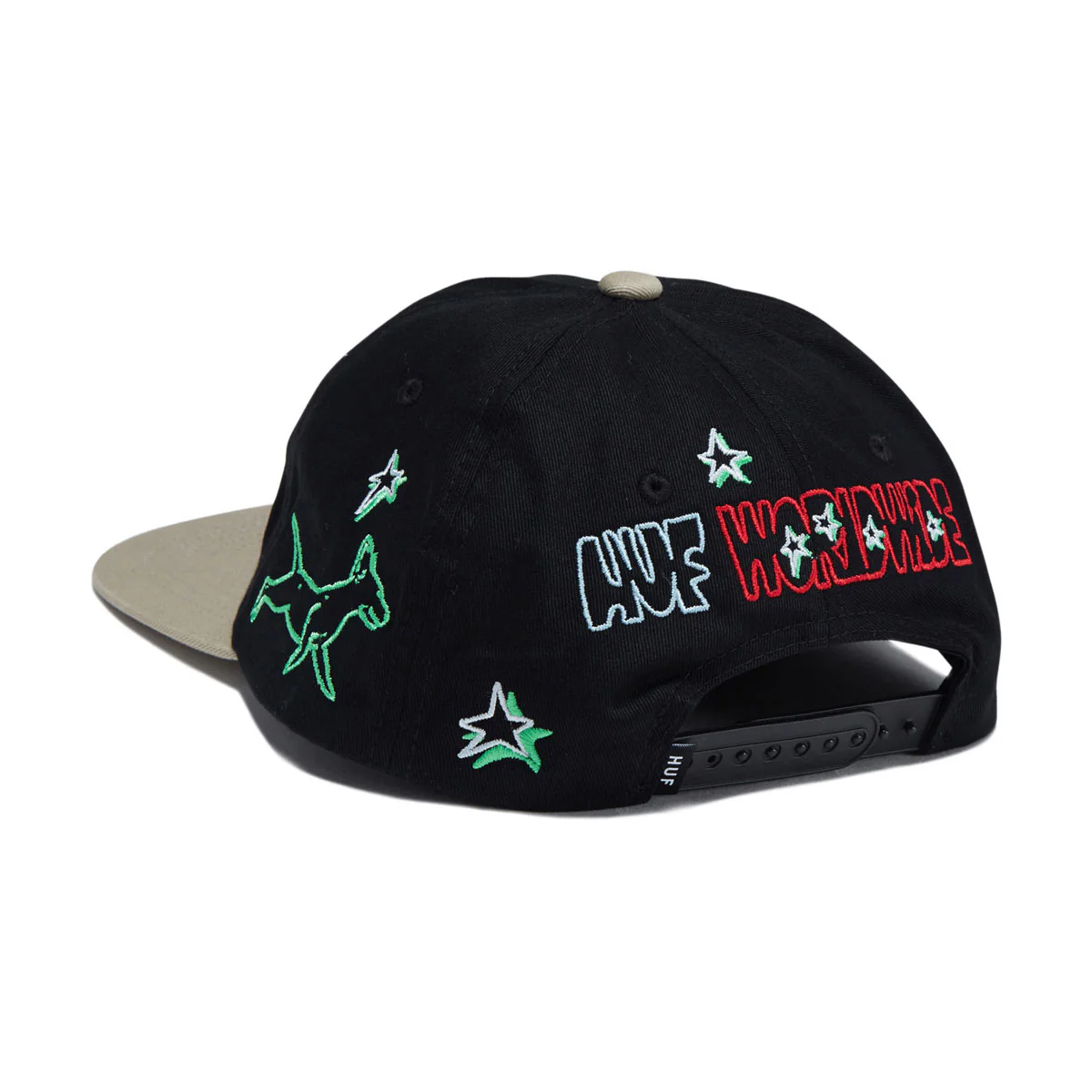 HUF Fetch 6 Panel Snapback Hat - Black - Image 2
