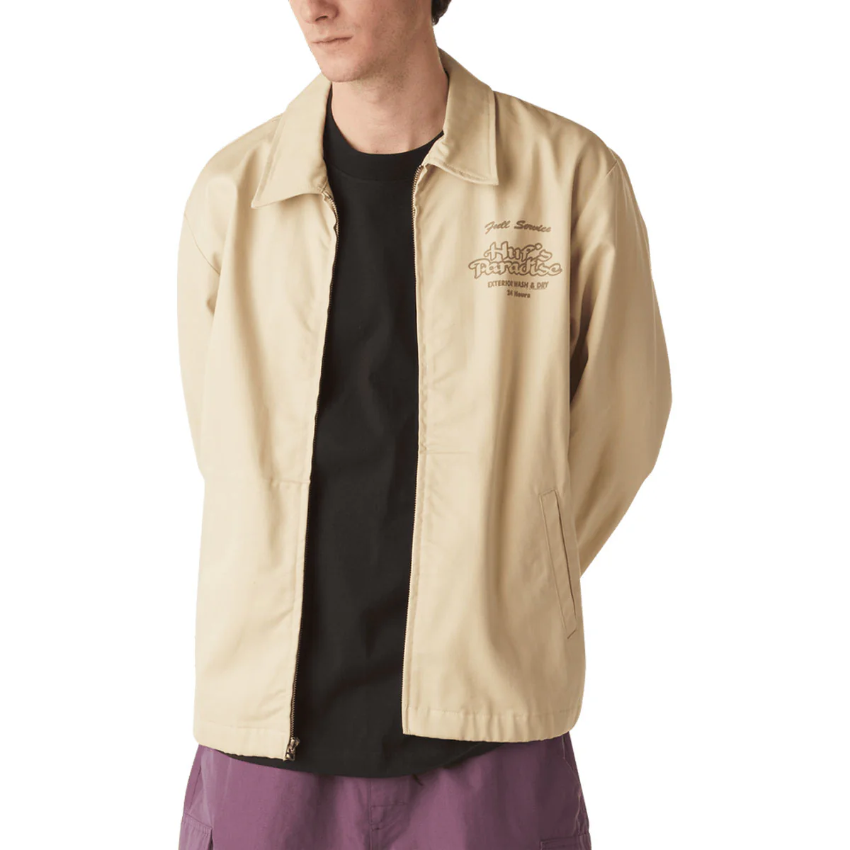 HUF Full Service Shop Jacket - Khaki - Image 6