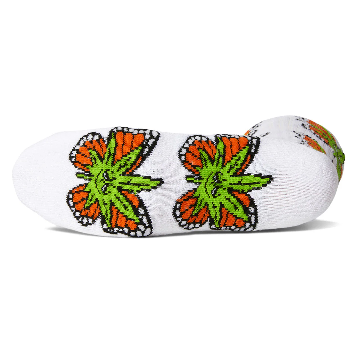 HUF Green Budderfly Socks - White - Image 2