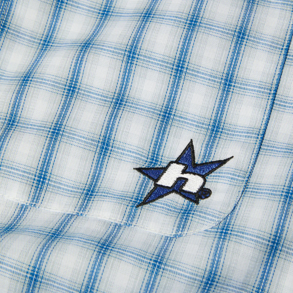 HUF H Star Long Sleeve Plaid Shirt - Light Blue - Image 3