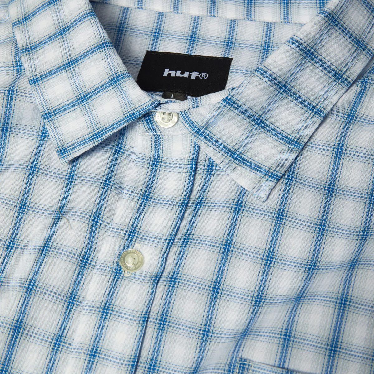 HUF H Star Long Sleeve Plaid Shirt - Light Blue - Image 4