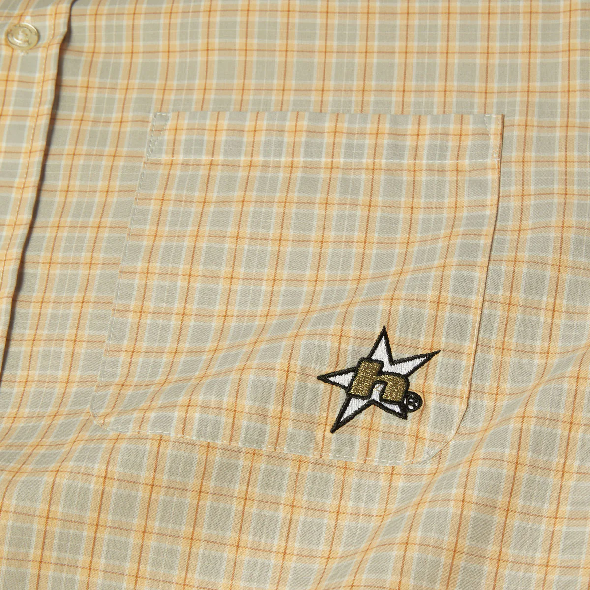 HUF H Star Plaid Shirt - Putty II - Image 4