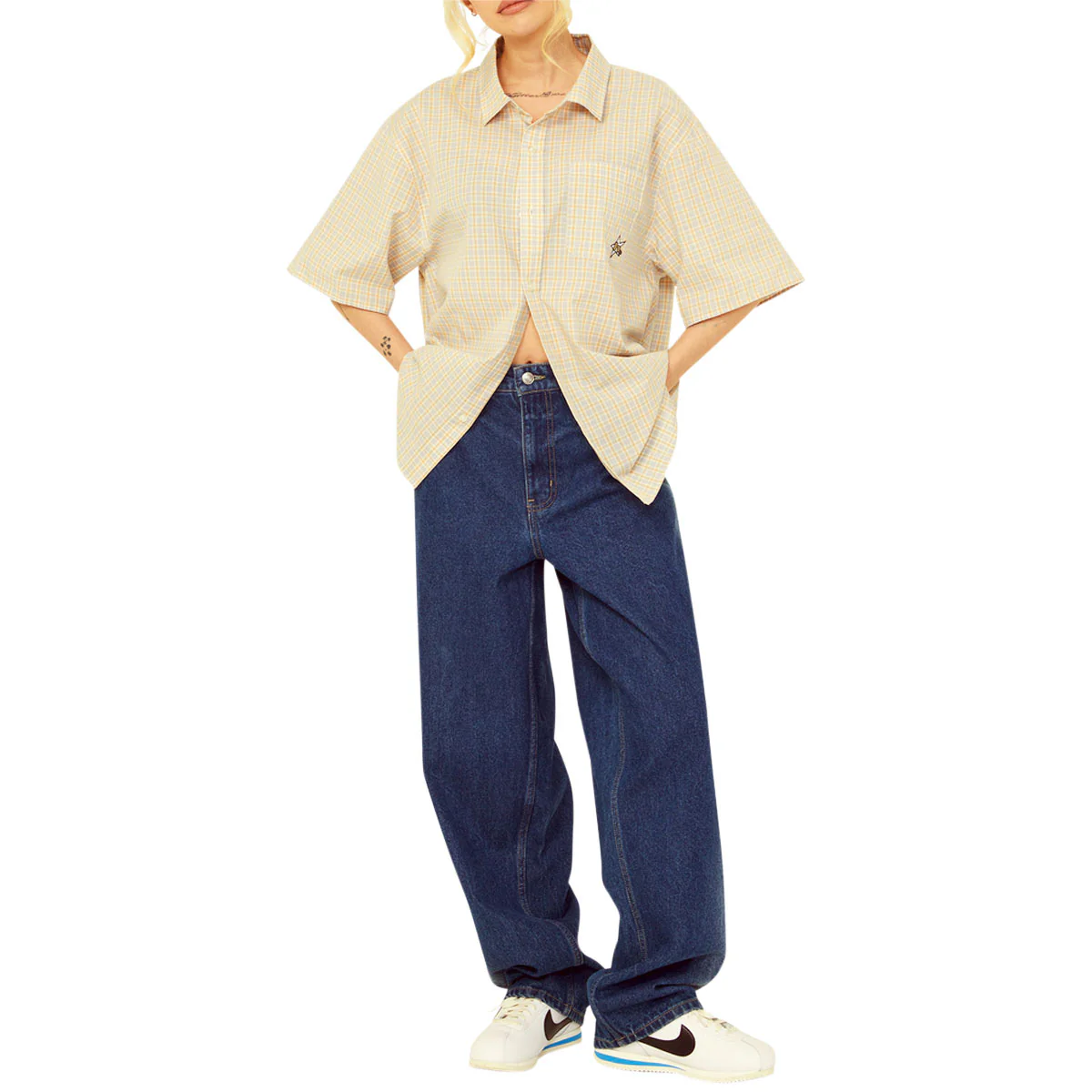 HUF H Star Plaid Shirt - Putty II - Image 6
