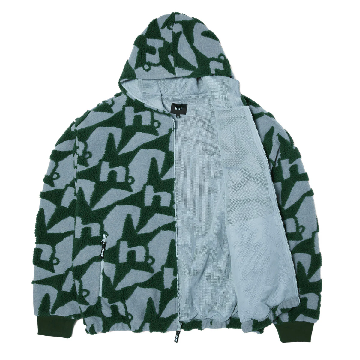 HUF H Star Repeat High Pile Jacket - Ice Blue - Image 6