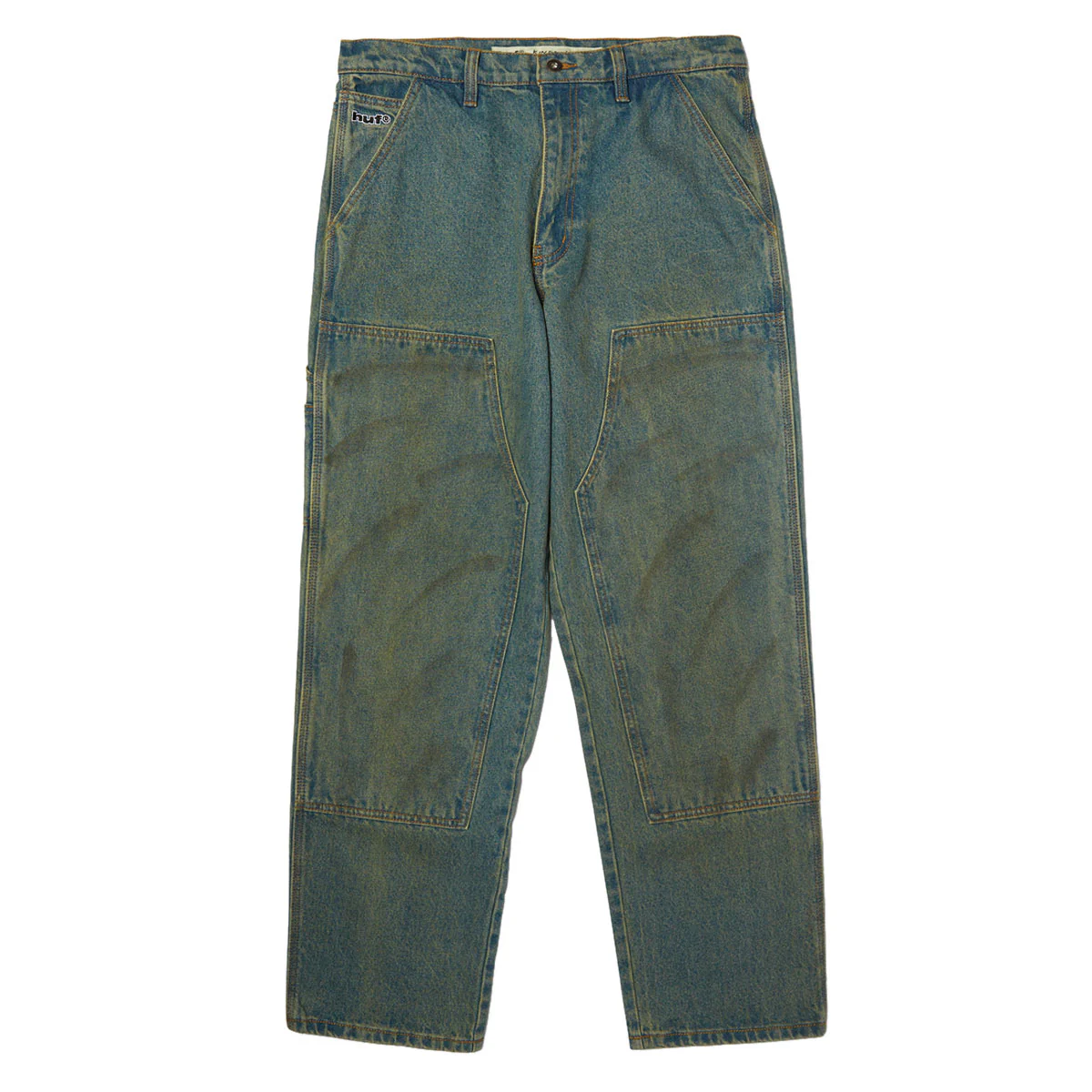 HUF Kinda Loose Double Knees Jeans - Dirty Wash - Image 4