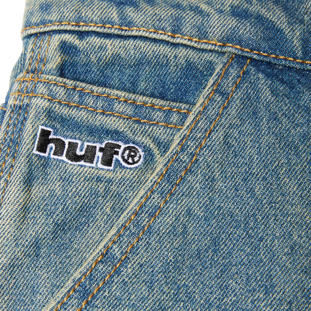 HUF Kinda Loose Double Knees Jeans - Dirty Wash - Image 6