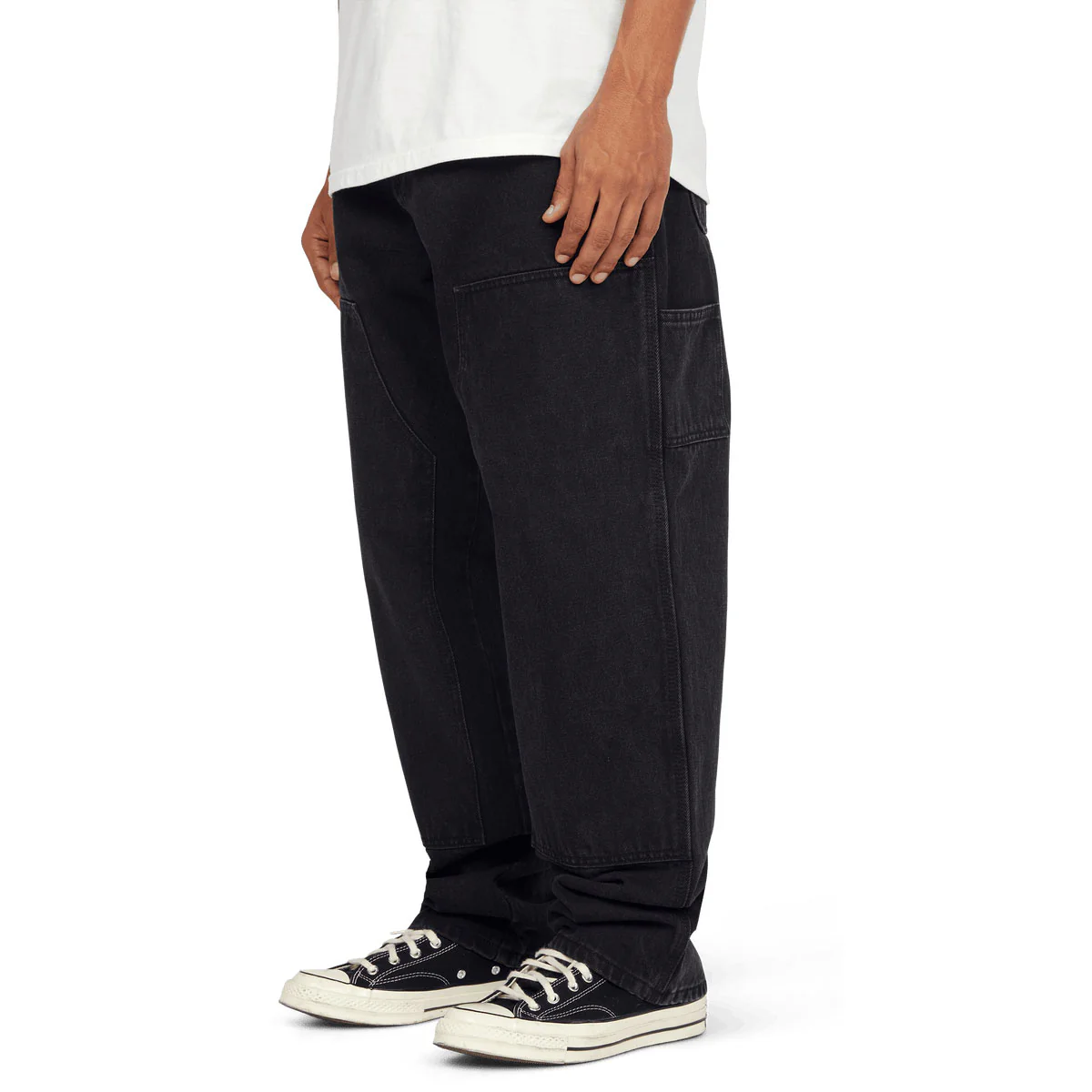 HUF Kinda Loose Double Knees Jeans - Faded Black - Image 3