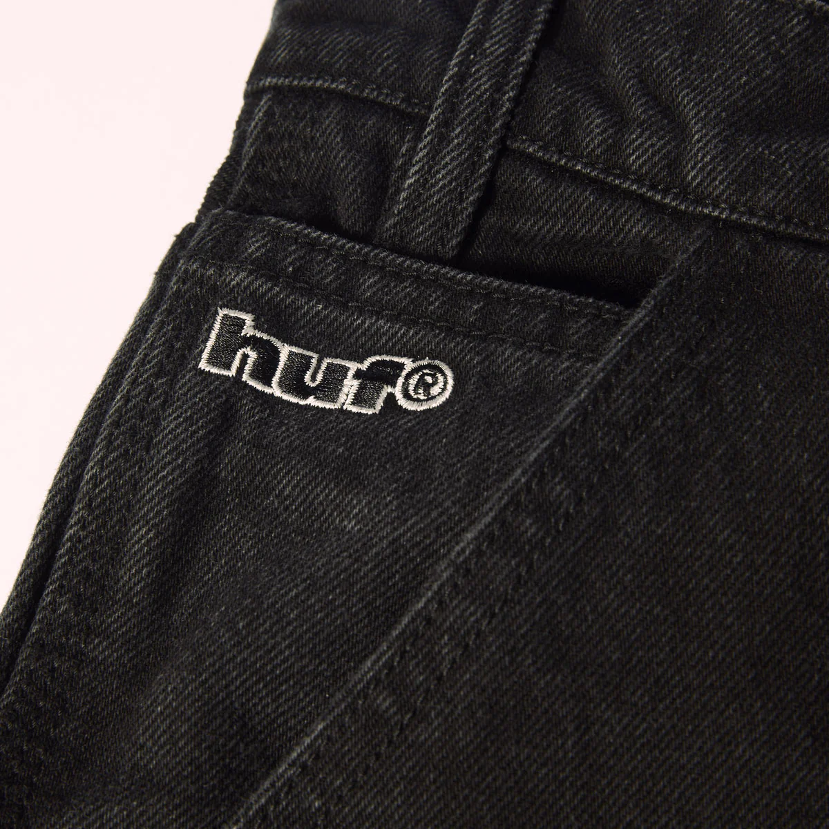 HUF Kinda Loose Double Knees Jeans - Faded Black - Image 5