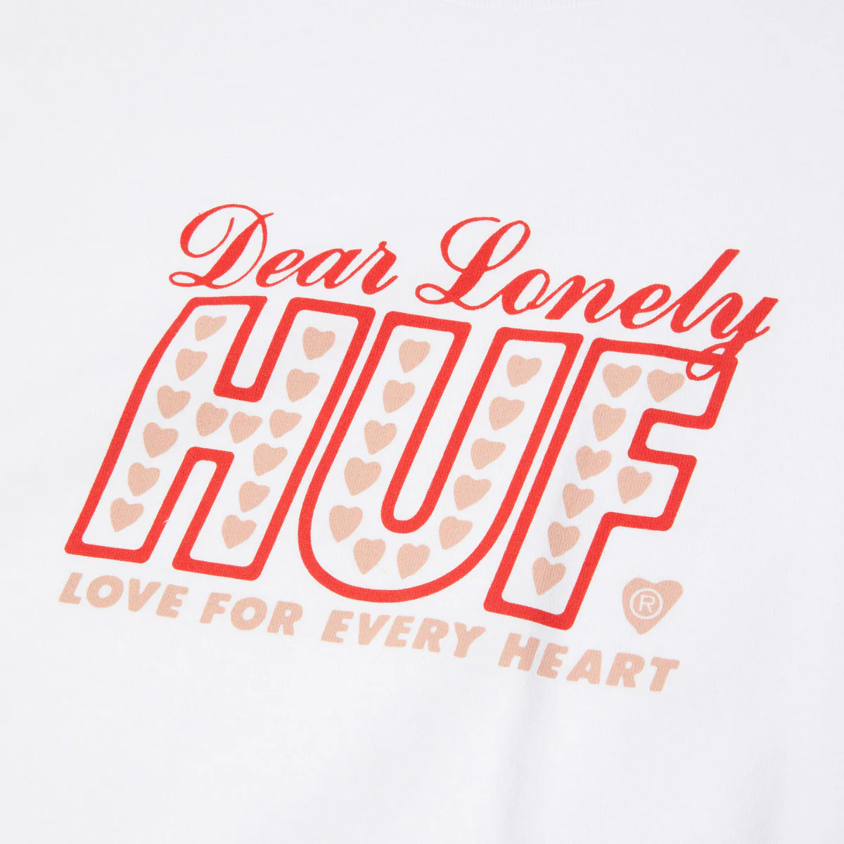 HUF Lonely Hearts T-Shirt - White - Image 2