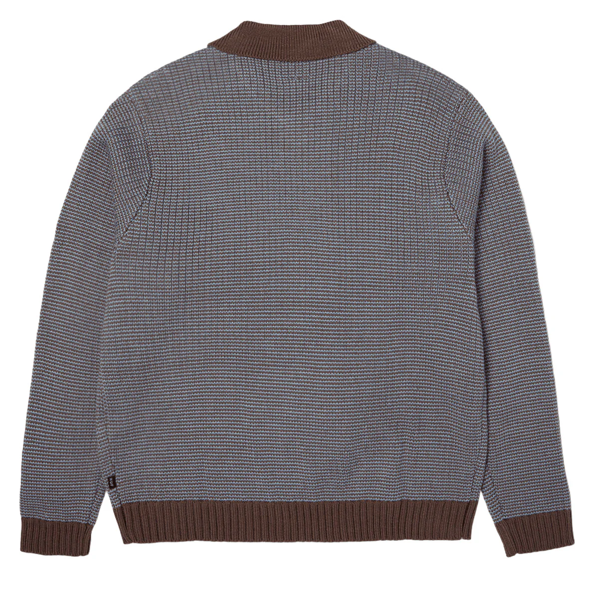 HUF Megablast Two Tone Waffle Sweater - Washed Blue/Moss - Image 3