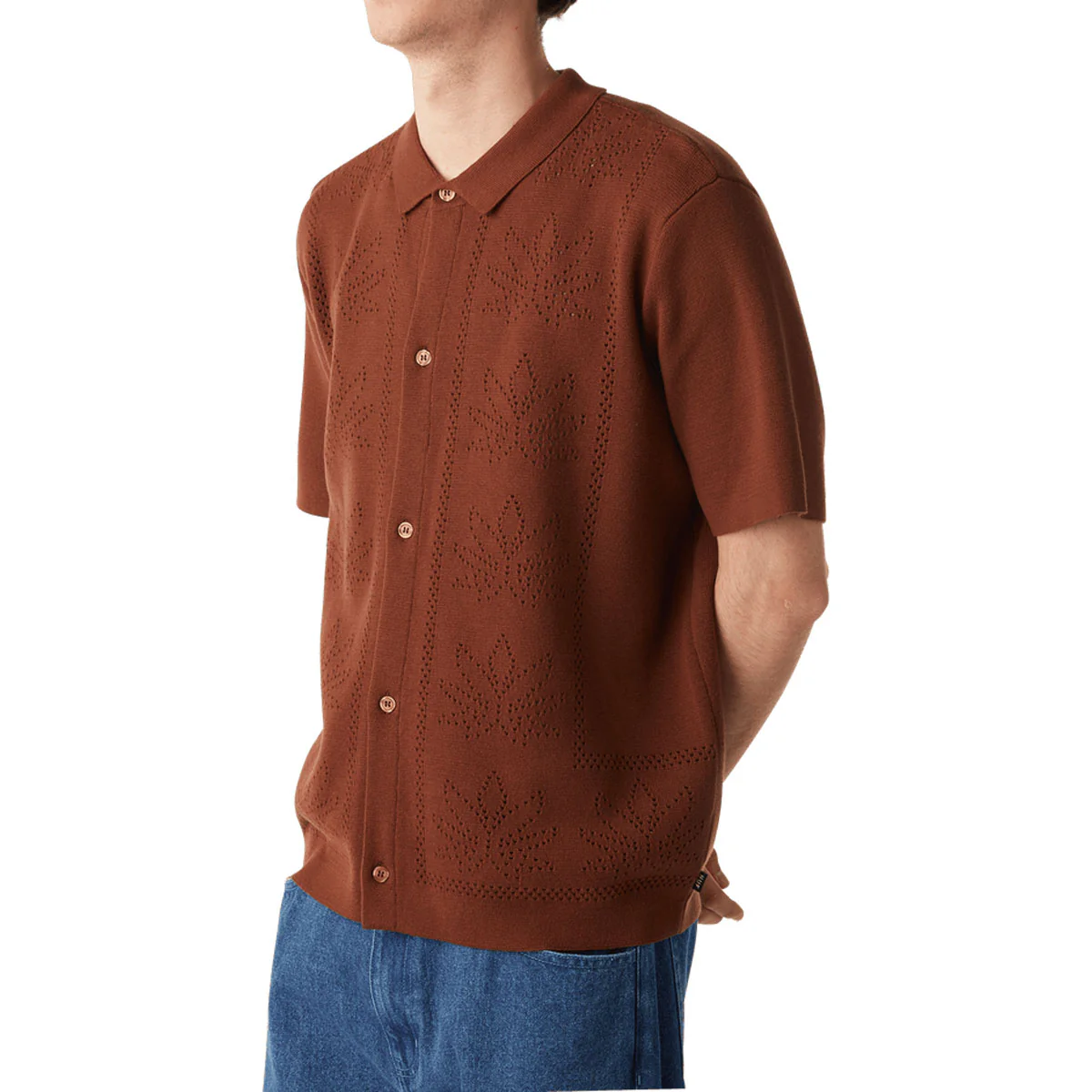 HUF Plantlife Perforated Knit Shirt - Sierra - Image 5