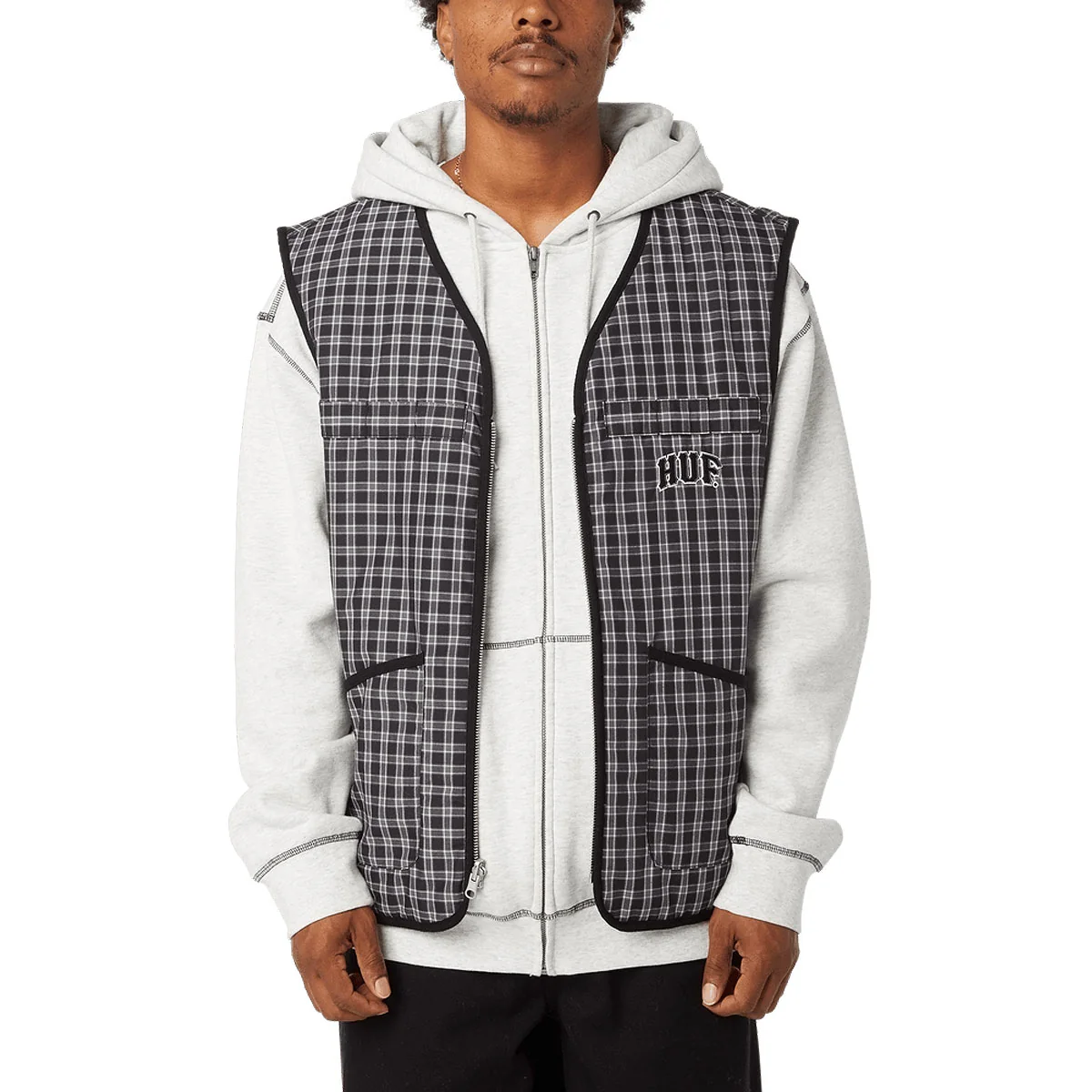 HUF Poynter Reversible Vest - Black - Image 3