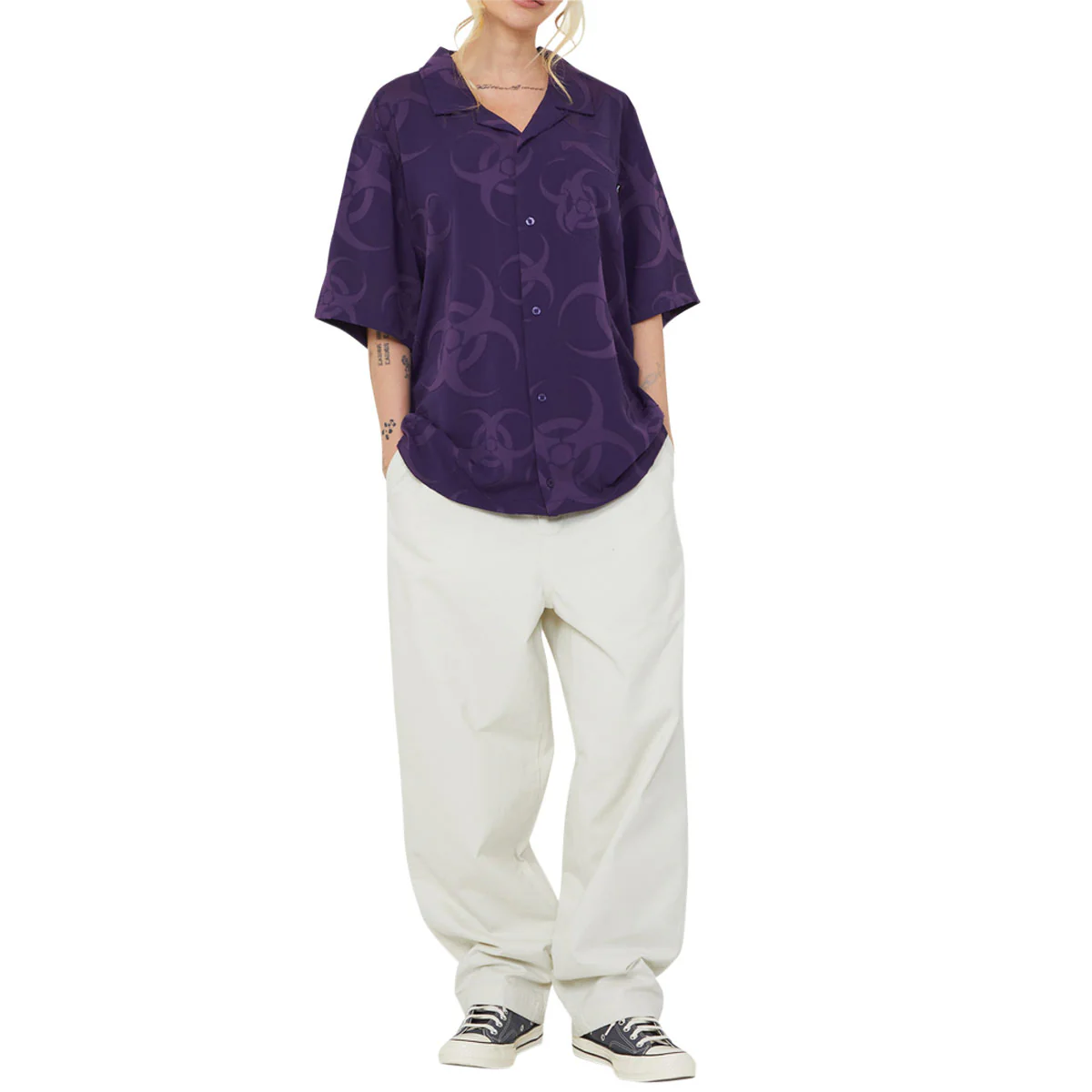 HUF Sector Jacquard Shirt - Dark Berry - Image 6